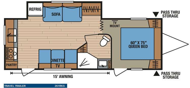 Floorplan - 2013 KZ Spree 261RKS