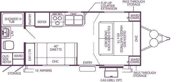 Floorplan - 2007 Forest River RV Wildwood LE 20FB