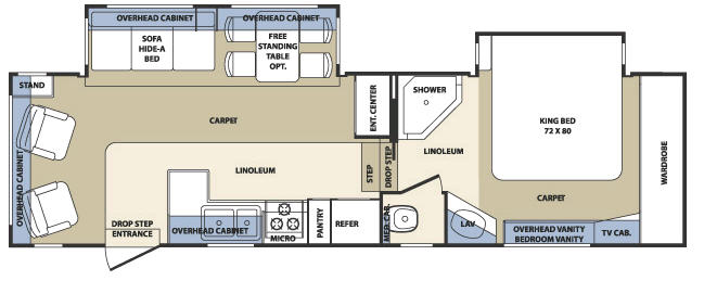 Floorplan - 2007 Forest River RV Cardinal LE 30WB