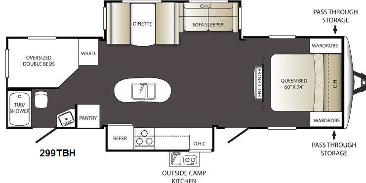 Floorplan - 2013 Keystone RV Terrain Ultra Lite 299TBH