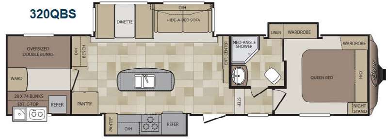 Floorplan - 2013 Keystone RV Cougar 320QBS