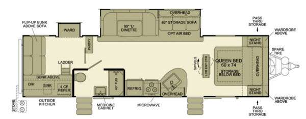 Floorplan - 2013 EverGreen RV Sun Valley S311SQB