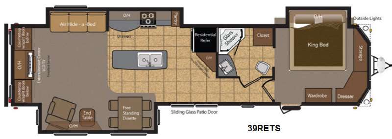 Floorplan - 2013 Keystone RV Retreat 39RETS