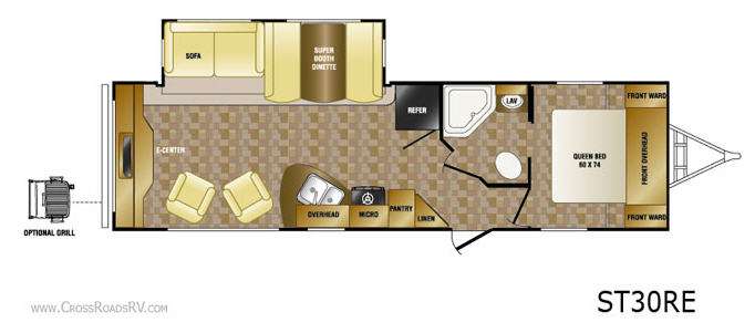 Floorplan - 2013 CrossRoads RV Sunset Trail ST30RE