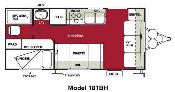 Floorplan - 2014 Forest River RV Wildwood X-Lite 181BHXL