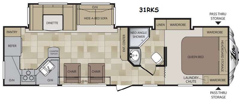 Floorplan - 2014 Keystone RV Cougar X-Lite 31RKS