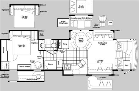 Floorplan - 2007 Winnebago Vectra 40KD