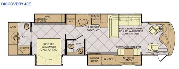 Floorplan - 2014 Fleetwood RV Discovery 40E