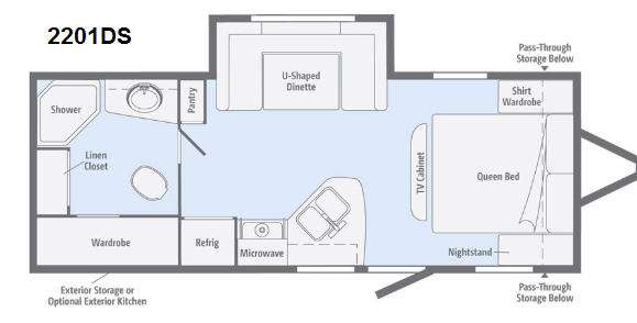 Floorplan - 2014 Winnebago Industries Towables Minnie 2201 DS