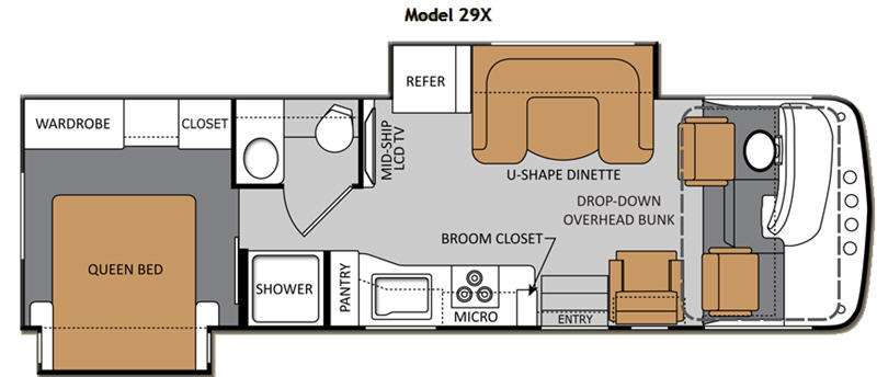 Floorplan - 2014 Thor Motor Coach Windsport 29X