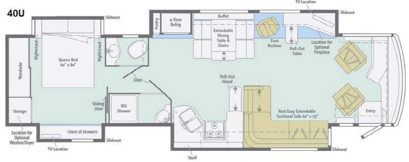 Floorplan - 2014 Winnebago Journey 40U