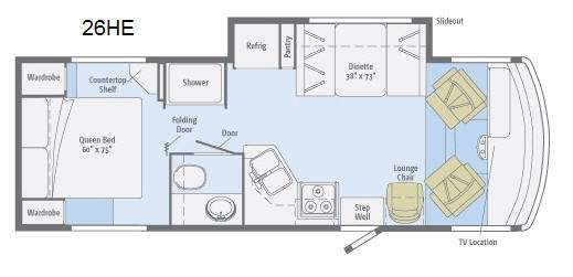 Floorplan - 2014 Winnebago Vista 26HE