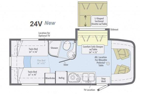 Floorplan - 2014 Winnebago View Profile 24V