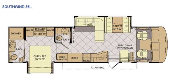 Floorplan - 2014 Fleetwood RV Southwind 36L