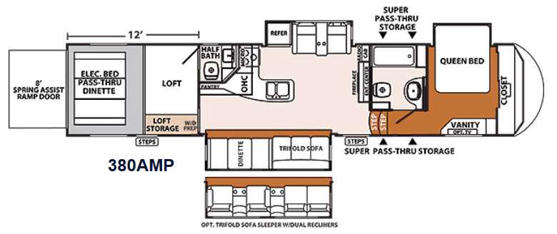 Floorplan - 2014 Forest River RV XLR Thunderbolt 380AMP