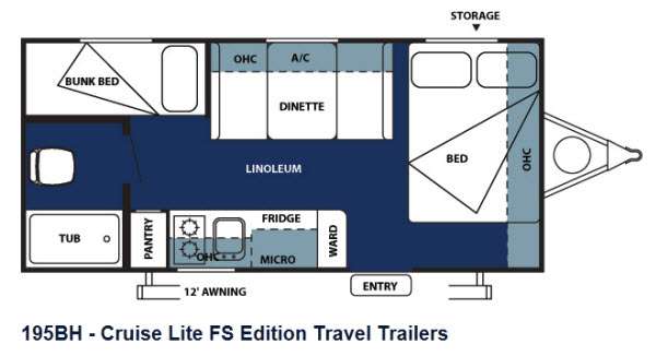 Floorplan - 2014 Forest River RV Salem Cruise Lite FS 195BH