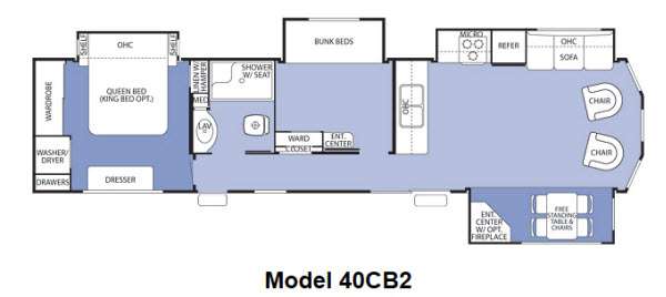 Floorplan - 2014 Forest River RV Cedar Creek Cottage 40CB2