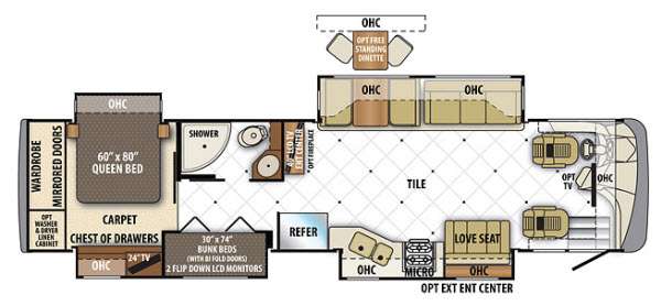 Floorplan - 2014 Forest River RV Berkshire 390BH