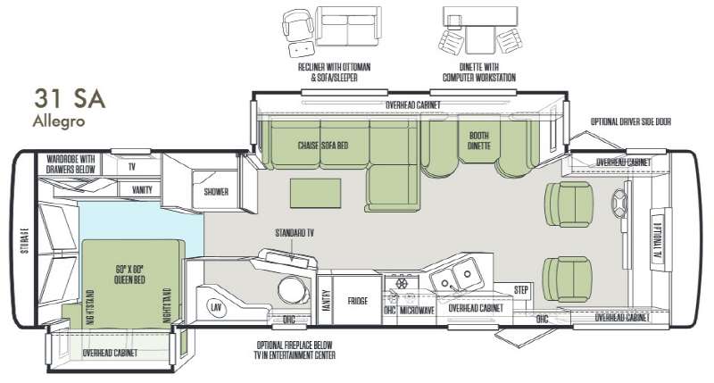Floorplan - 2014 Tiffin Motorhomes Allegro 31 SA