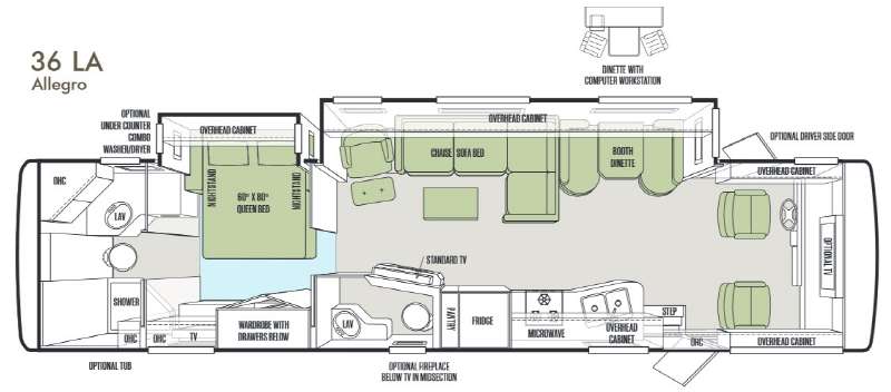 Floorplan - 2014 Tiffin Motorhomes Allegro 36 LA
