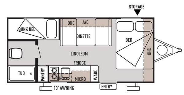 Floorplan - 2014 Forest River RV Wildwood X Lite FS 195BH