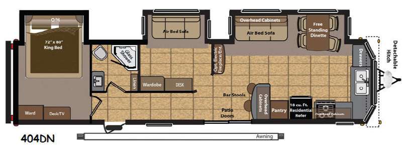 Floorplan - 2014 Keystone RV Residence 404DN
