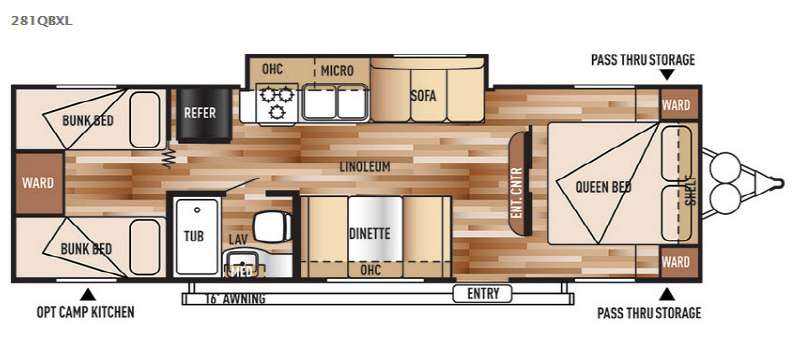 Floorplan - 2015 Forest River RV Wildwood X-Lite 281QBXL