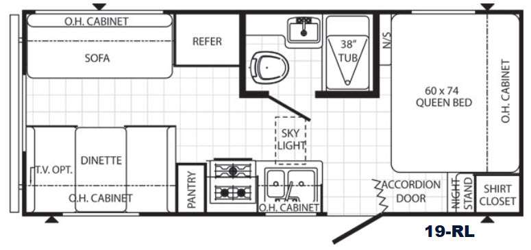 Floorplan - 2015 Palomino Puma 19-RL