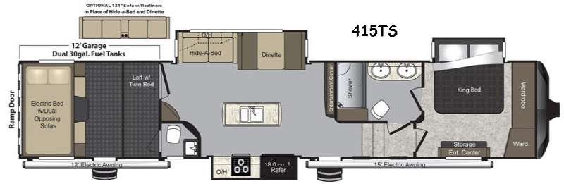 Floorplan - 2015 Keystone RV Raptor 415TS