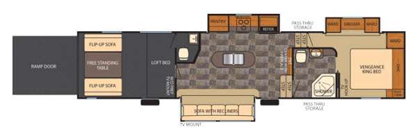 Floorplan - 2014 Forest River RV Vengeance 376V