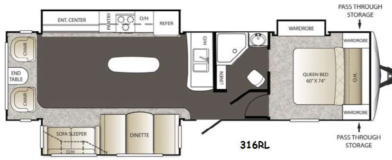 Floorplan - 2015 Keystone RV Outback 316RL