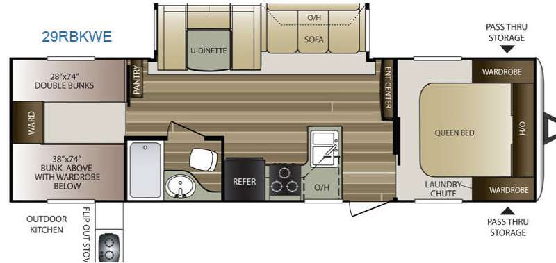 Floorplan - 2015 Keystone RV Cougar Half-Ton Series 29RBKWE