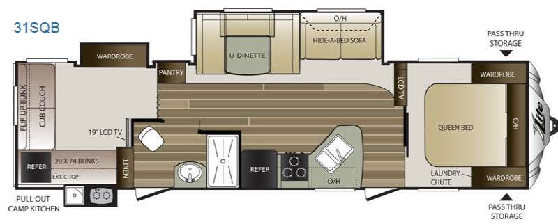 Floorplan - 2015 Keystone RV Cougar X-Lite 31SQB