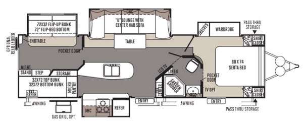 Floorplan - 2015 Forest River RV Rockwood Signature Ultra Lite 8327SS