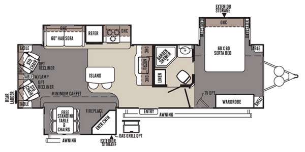 Floorplan - 2015 Forest River RV Rockwood Signature Ultra Lite 8329SS