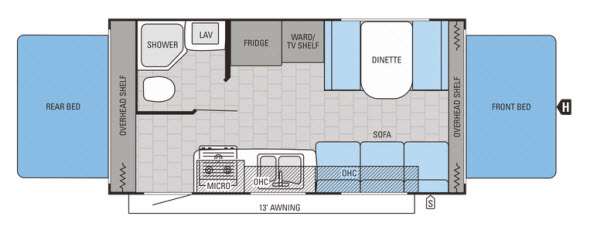 Floorplan - 2015 Jayco Jay Feather Ultra Lite X19H