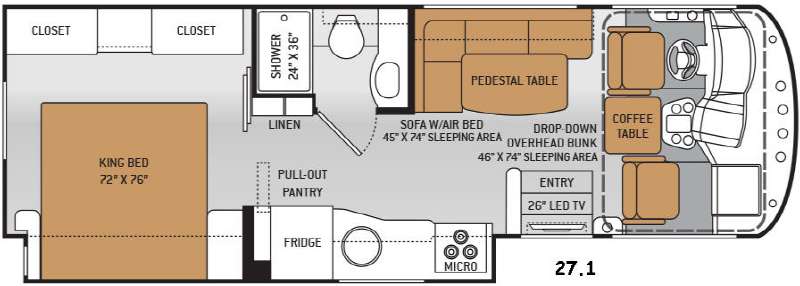 Floorplan - 2015 Thor Motor Coach ACE 27.1