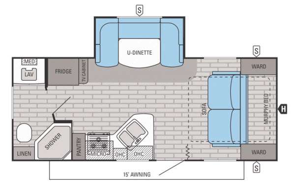 Floorplan - 2015 Jayco White Hawk 20MRB
