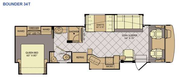 Floorplan - 2015 Fleetwood RV Bounder 34T