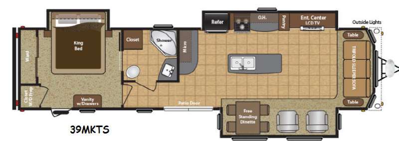 Floorplan - 2015 Keystone RV Retreat 39MKTS