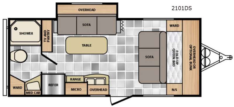 Floorplan - 2015 Winnebago Industries Towables Minnie 2101 DS