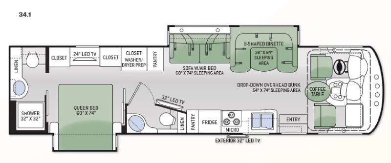 Floorplan - 2015 Thor Motor Coach Miramar 34.1