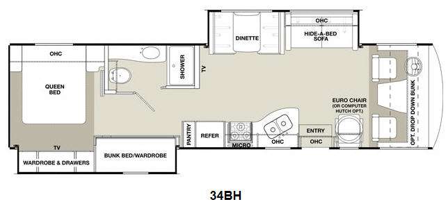 Floorplan - 2015 Coachmen RV Mirada 34BH