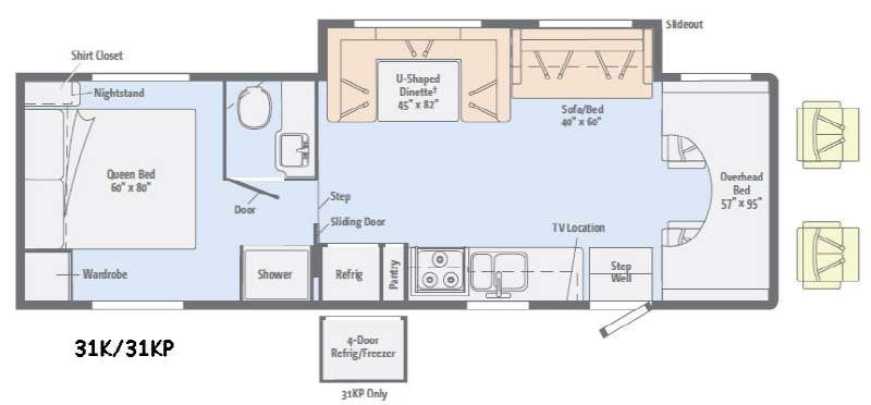 Floorplan - 2015 Winnebago Minnie Winnie 31K