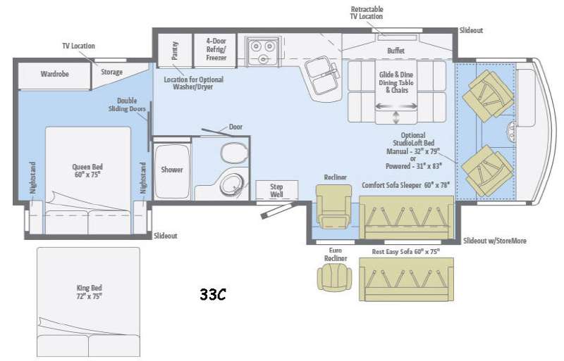 Floorplan - 2015 Itasca Sunova 33C