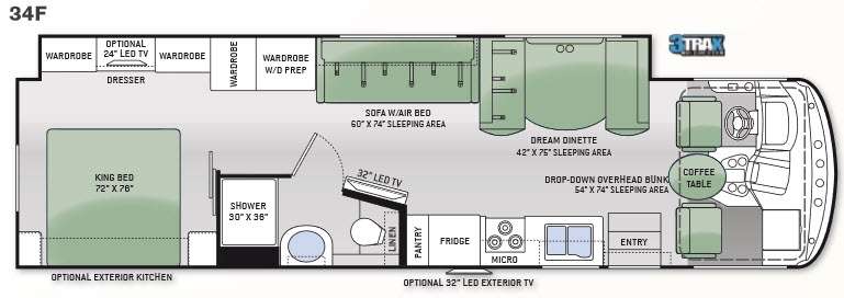 Floorplan - 2015 Thor Motor Coach Hurricane 34F