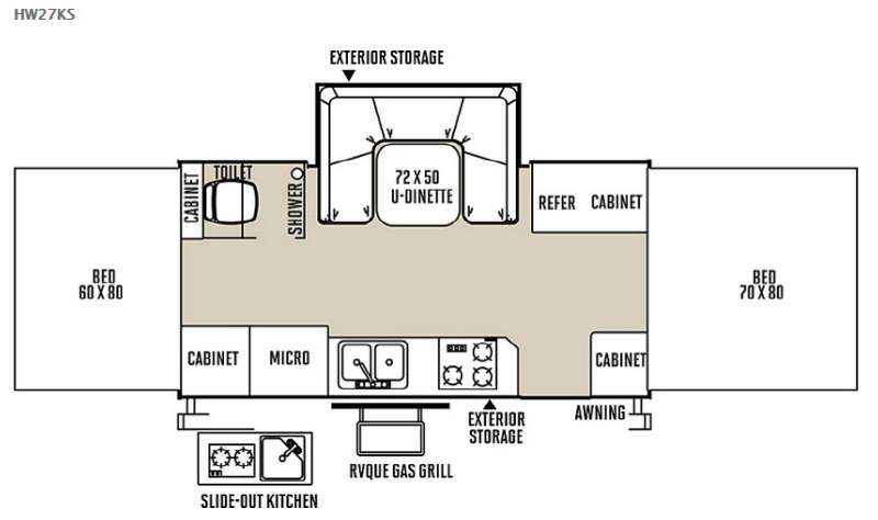 Floorplan - 2015 Forest River RV Flagstaff High Wall HW27KS