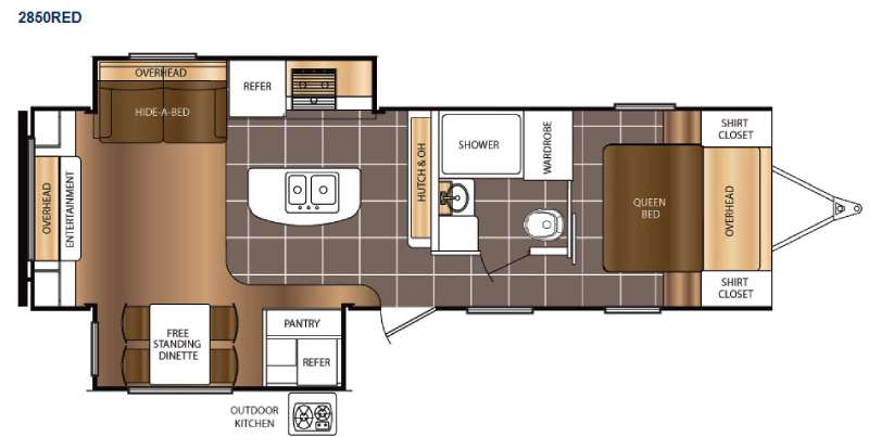 Floorplan - 2015 Prime Time RV Tracer 2850RED