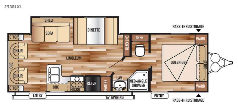 Floorplan - 2015 Forest River RV Wildwood X-Lite 253RLXL
