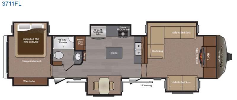 Floorplan - 2015 Keystone RV Montana 3711 FL